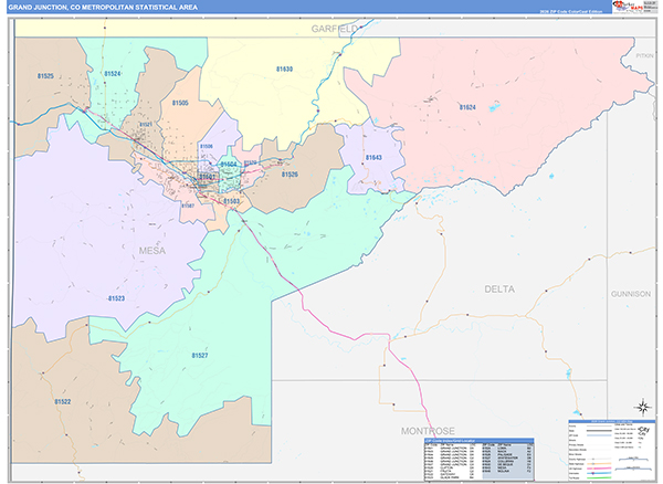 Grand Junction Metro Area Wall Map